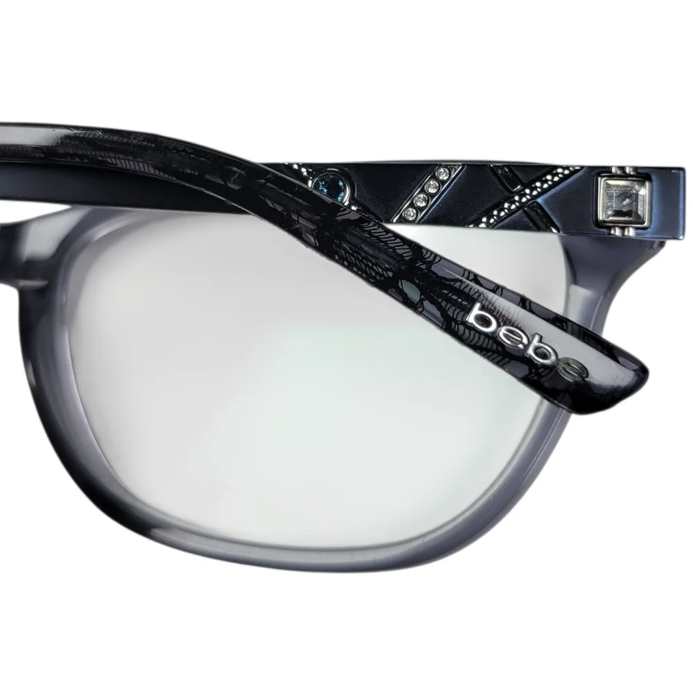 Bebe Eyeglasses Frames ONLY‎ BB5170 400 Crystal Blue Black Full Rim 53-16-135